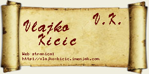 Vlajko Kičić vizit kartica